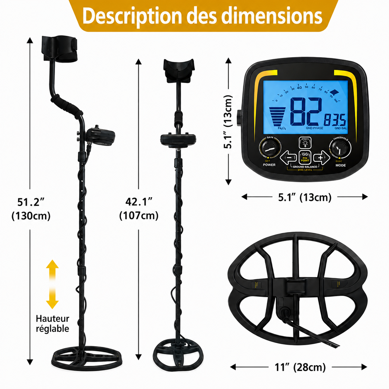Terra 19K - Détecteur de métaux avancé avec équilibrage du sol